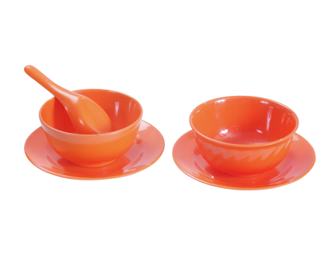 BỘ CHÉN CB 04, CO 02 MÀU CAM